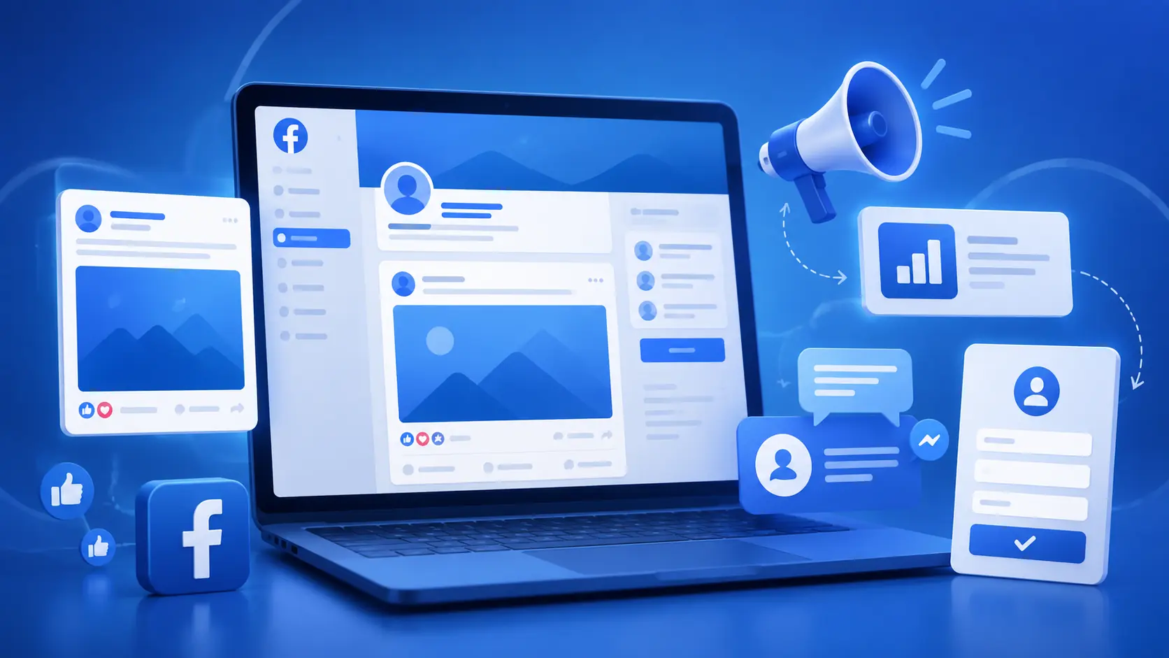 Facebook 主页、广告与询盘表单协同示意